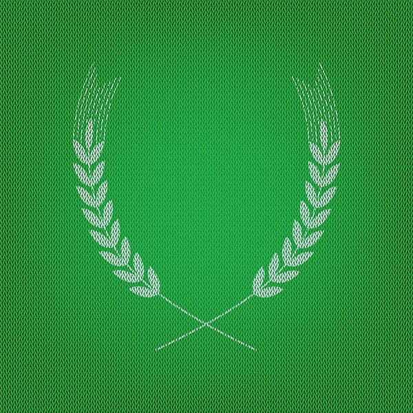 小麦の記号の図。ホワイト ・ グリーンのニットのアイコンまたはウー — ストックベクタ