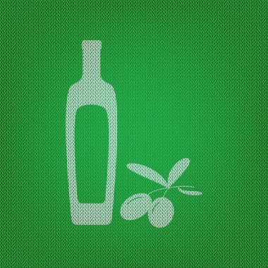 Siyah Zeytin dalı zeytinyağı şişesi işareti ile. Beyaz İnci simgesine