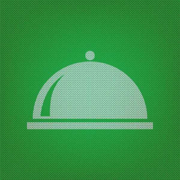 服务器标志图。白色图标上的绿色针织或窝 — 图库矢量图片