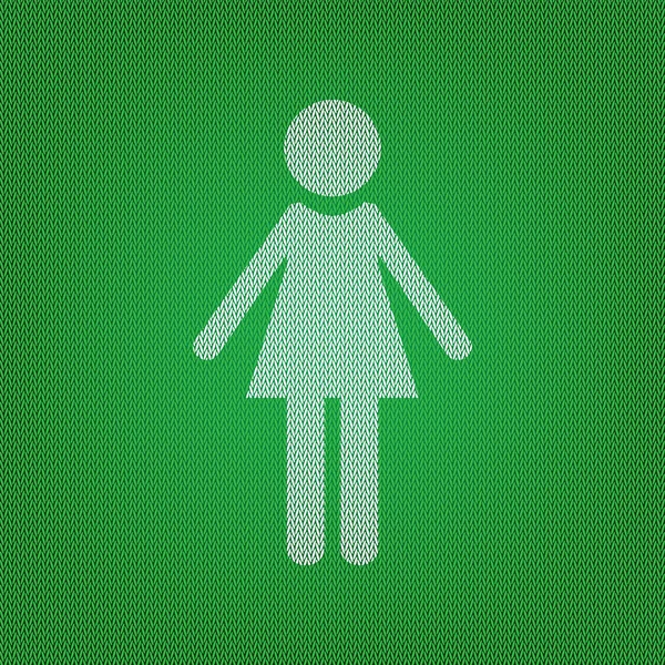 Kadın işaret illüstrasyon. kutsal kişilerin resmi üstünde yeşil Triko beyaz veya woo — Stok Vektör