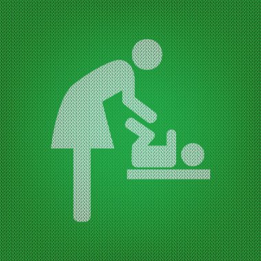 Kadın ve bebek, Bebek değiştirme simgesi. gree beyaz simgesini