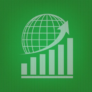 Dünya ile büyüyen grafiği. Yeşil Triko veya wo beyaz simgesini