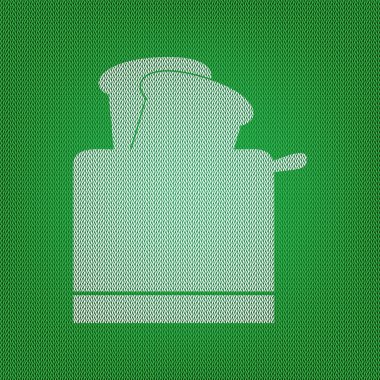 Ekmek kızartma makinesi basit kayıt. Yeşil Triko veya yün beyaz simgesini 