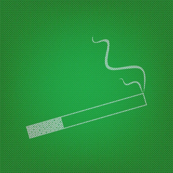 Icono de humo ideal para cualquier uso. icono blanco en la prenda de punto verde o — Vector de stock