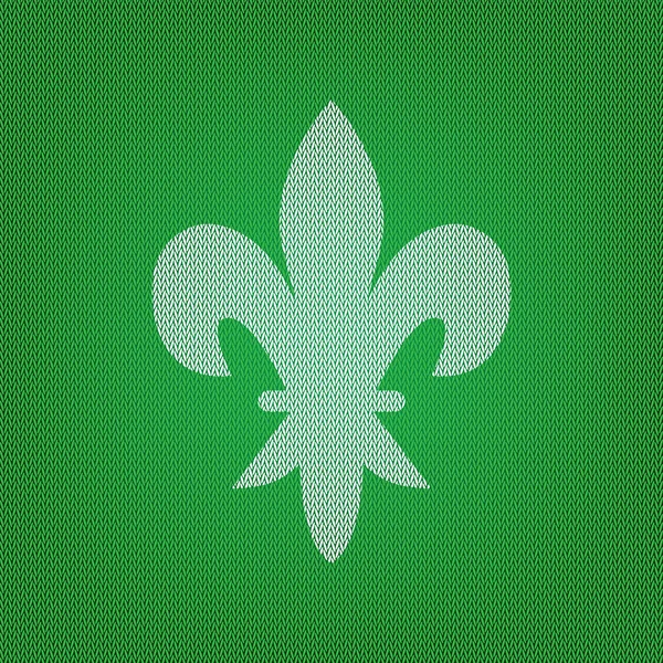 Element för design. vit ikon på gröna stickat eller ylle — Stock vektor