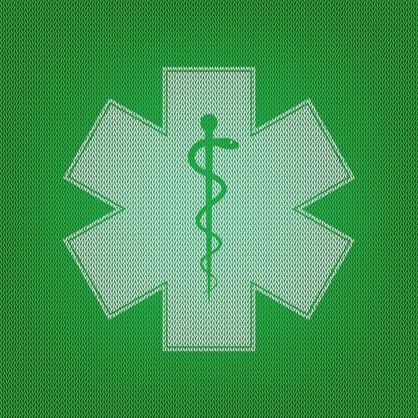 Medical symbol of the Emergency or Star of Life. white icon on t — Stock Vector