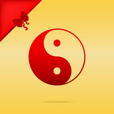 Ying yang sembolü uyum ve denge. Noel kırmızı ICO Tasarla