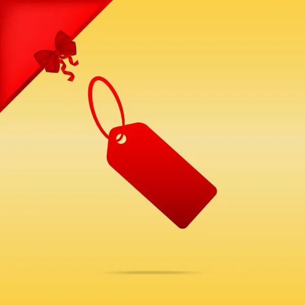 Ilustração do sinal da etiqueta. Cristmas design ícone vermelho no backgrou ouro — Vetor de Stock