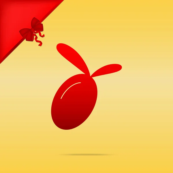 Illustration de signe d'olive. Cristmas design icône rouge sur backgr or — Image vectorielle