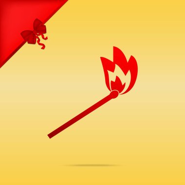 Maç işareti illüstrasyon. Noel altın backgr üzerinde kırmızı simge tasarım