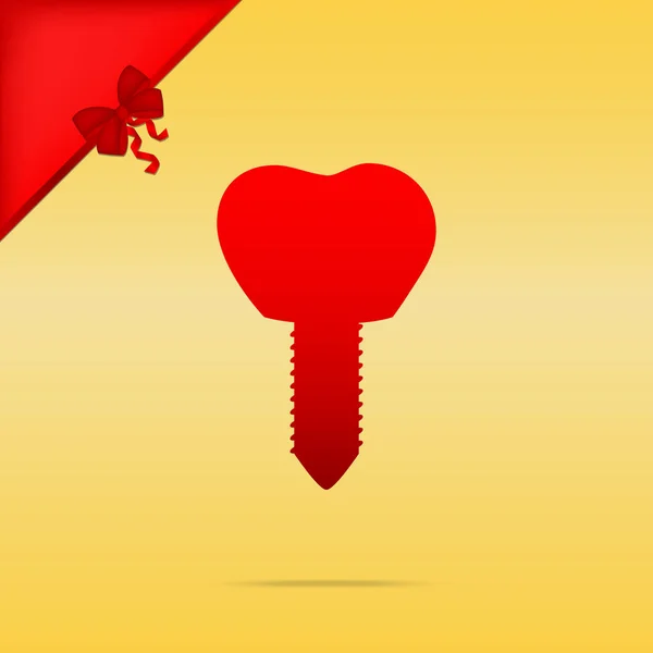 Illustration du signe de l'implant dentaire. Cristmas design icône rouge sur gol — Image vectorielle