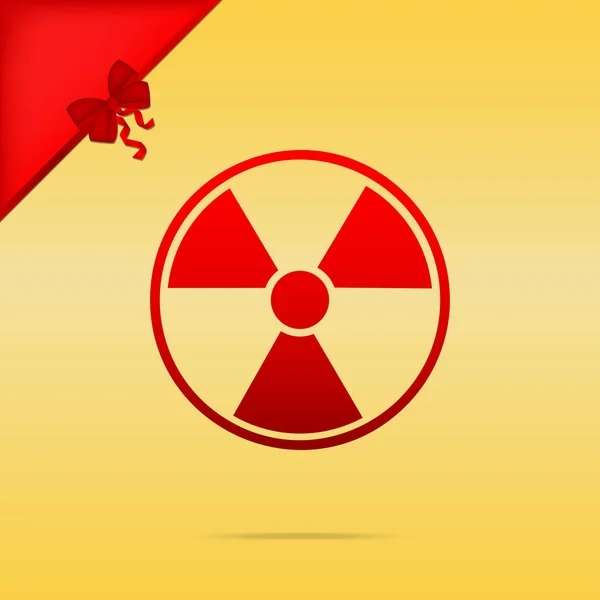 Radyasyon yuvarlak işareti. Noel altın adam üzerinde kırmızı simge tasarım — Stok Vektör