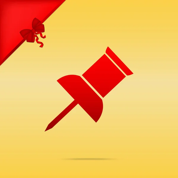 Kód PIN push znamení. Cristmas design červená ikona na zlatém podkladu. — Stockový vektor