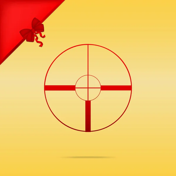 Signo de vista ilustración. Cristmas diseño icono rojo en oro backgr — Vector de stock