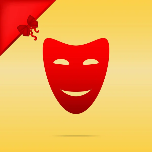 Theatralische Masken. cristmas design red icon auf gold backgr — Stockvektor