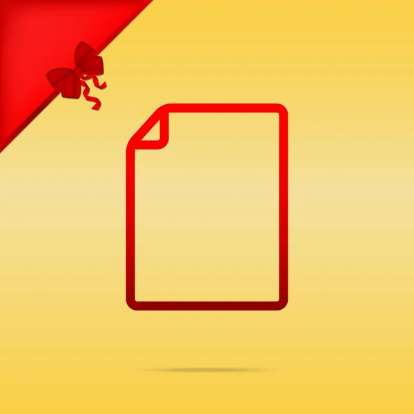 Dokument tecken illustration. Cristmas design röd ikon på guld bac — Stock vektor