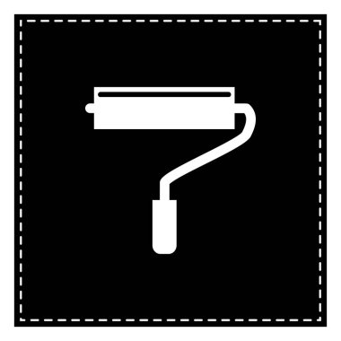 Silindir işareti illüstrasyon. Beyaz arka planda siyah yama. Isola