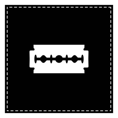 Jilet işareti. Beyaz arka planda siyah yama. İzole.