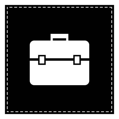 Evrak Çantası'nı işaret illüstrasyon. Beyaz arka planda siyah yama. Olduğunu