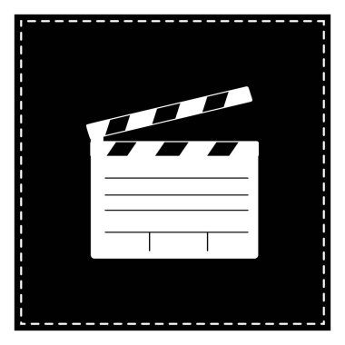 Film bel soğukluğu kurulu sinema iz yok. Beyaz arka planda siyah yama. Olduğunu