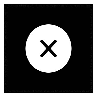 İşareti illüstrasyon çapraz. Beyaz arka planda siyah yama. Isolat