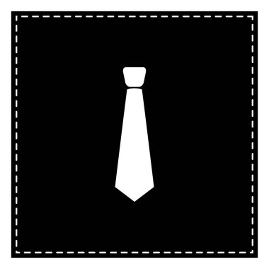 Kravat işareti illüstrasyon. Beyaz arka planda siyah yama. İzole