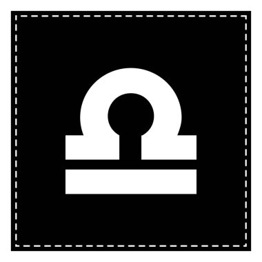 Terazi işareti illüstrasyon. Beyaz arka planda siyah yama. Isolat