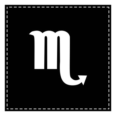 Akrep işareti illüstrasyon. Beyaz arka planda siyah yama. Isol