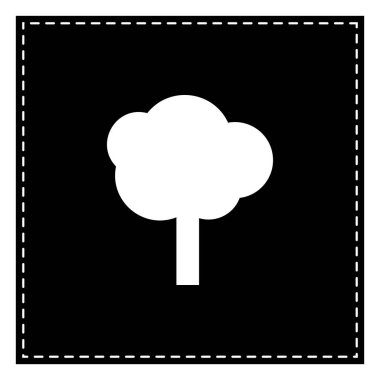 Ağaç işareti illüstrasyon. Beyaz arka planda siyah yama. İzole