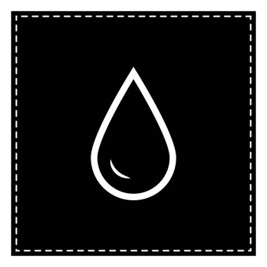 Damla su işareti yok. Beyaz arka planda siyah yama. İzole.