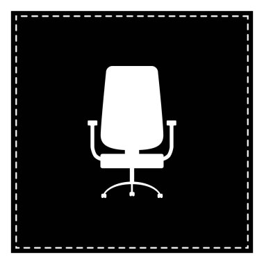 Ofis koltuğu işaret. Beyaz arka planda siyah yama. İzole.