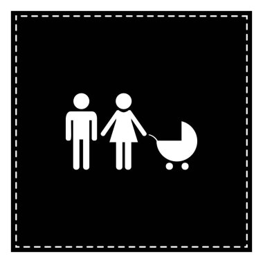 Aile işareti illüstrasyon. Beyaz arka planda siyah yama. Isola