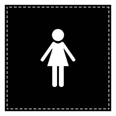 Kadın işaret illüstrasyon. Beyaz arka planda siyah yama. Isolat