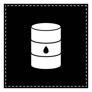 Petrol varil işaret. Beyaz arka planda siyah yama. İzole.