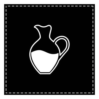 Amfora işareti. Beyaz arka planda siyah yama. İzole.