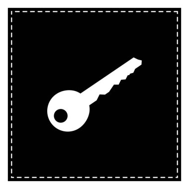 Anahtar işareti illüstrasyon. Beyaz arka planda siyah yama. İzole