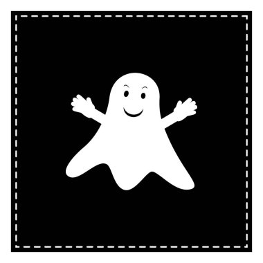 İzole işareti hayalet. Beyaz arka planda siyah yama. İzole.