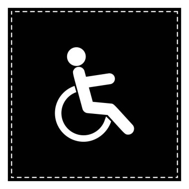 Engelli işareti illüstrasyon. Beyaz arka planda siyah yama. ISO