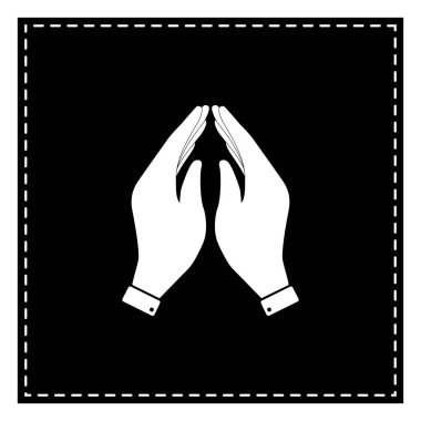 El simge tasarlamak. Dua sembolü. Beyaz arka yüzündeki siyah yama