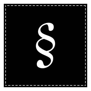 Paragraf işareti illüstrasyon. Beyaz arka planda siyah yama. Olduğunu