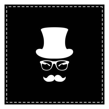 Hipster Aksesuar tasarımı. Beyaz arka planda siyah yama. ISO