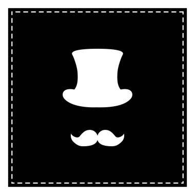 Hipster Aksesuar tasarımı. Beyaz arka planda siyah yama. ISO