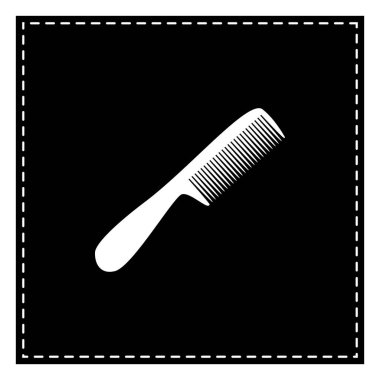 Basit kayıt tarak. Beyaz arka planda siyah yama. İzole.