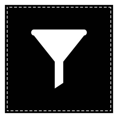 Basit kayıt filtreleme. Beyaz arka planda siyah yama. İzole.