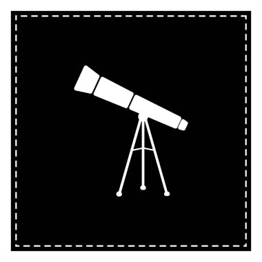 Teleskop basit kayıt. Beyaz arka planda siyah yama. İzole