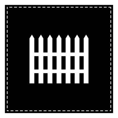 Çit basit kayıt. Beyaz arka planda siyah yama. İzole.