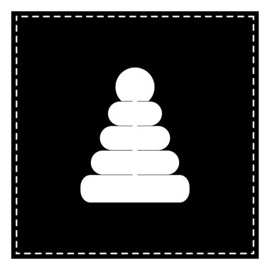 Piramit işareti illüstrasyon. Beyaz arka planda siyah yama. Isol