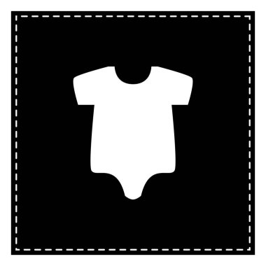 Bebek işareti illüstrasyon. Beyaz arka planda siyah yama. İzole