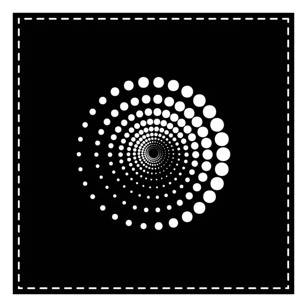 Signo de círculos de tecnología abstracta. Parche negro sobre fondo blanco — Vector de stock