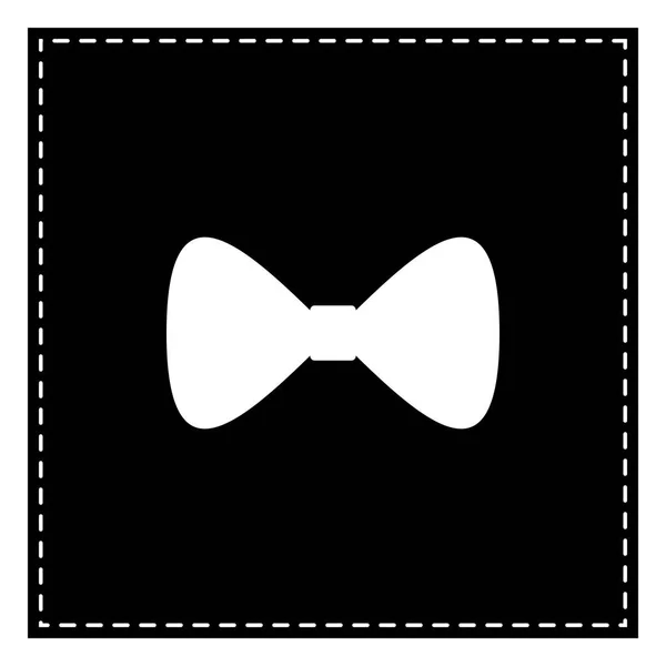 Bow Tie icon. Black patch on white background. Isolated. — Stock Vector